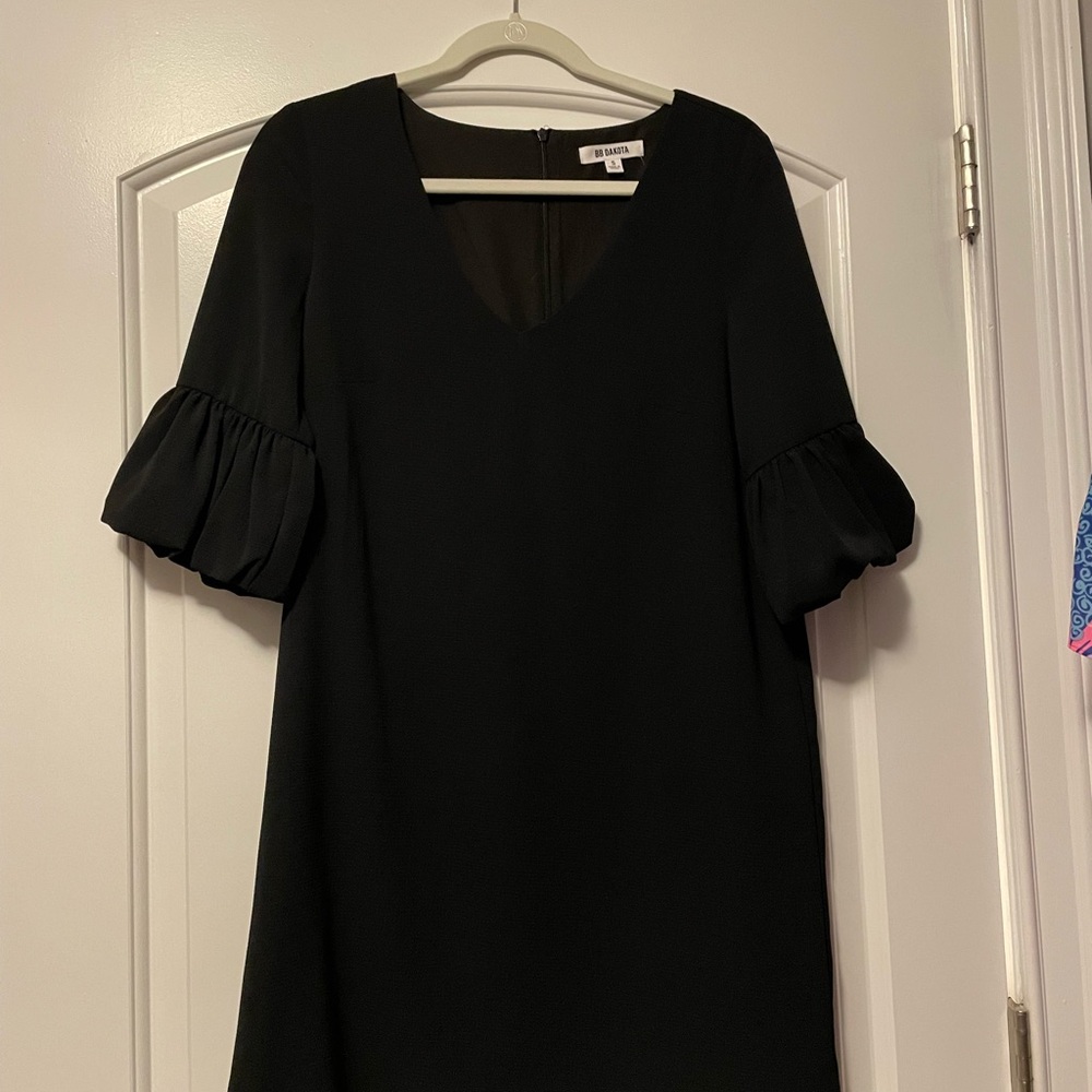 A New Day Black Ruffled A-Line Dress